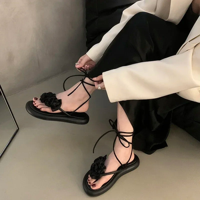 2025 Summer Trend Gladiator Women Sandals Fashion Ankle Cross Strap Shoes Ladies Outdoor Party Dress Sandalias